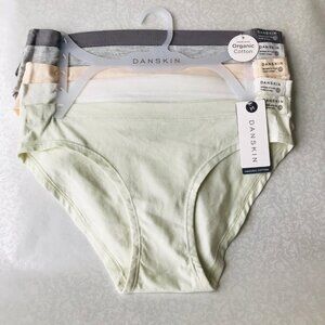 Danskin Intimates, Organic Cotton  95%  Bikinis Panties  , 5 Pack , Size : M
